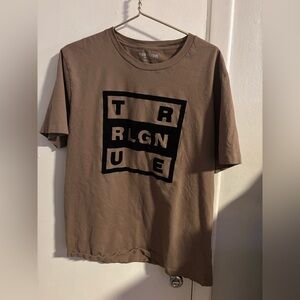 True Religion Men’s 2XL Brown Graphic Logo T Shirt Short Sleeve